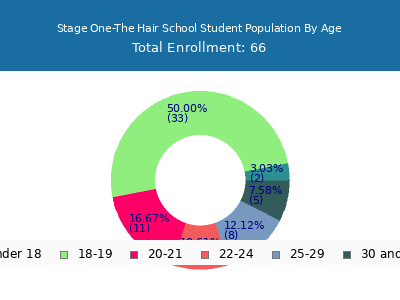 Stage One-The Hair School 2025 Student Population Age Diversity Pie chart