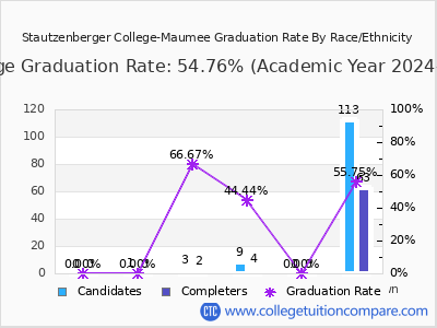 Stautzenberger College-Maumee graduation rate by race