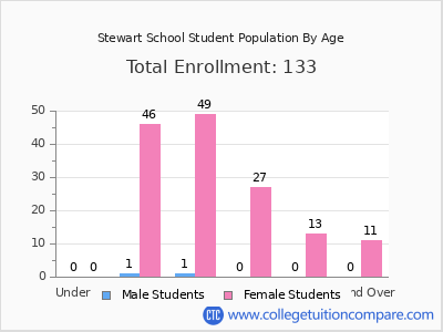 Stewart School 2024 Student Population by Age chart