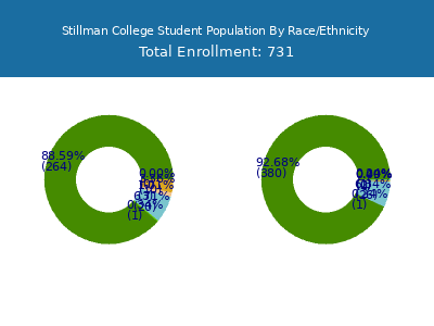Stillman College 2025 Student Population by Gender and Race chart