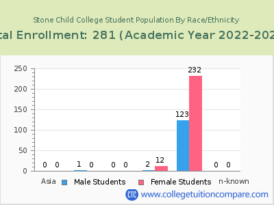 Stone Child College 2023 Student Population by Gender and Race chart