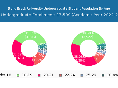 Stony Brook University 2023 Undergraduate Enrollment Age Diversity Pie chart