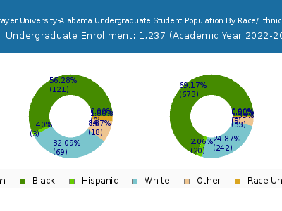 Strayer University-Alabama 2023 Undergraduate Enrollment by Gender and Race chart