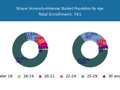Strayer University-Arkansas 2024 Student Population Age Diversity Pie chart