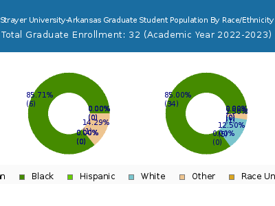 Strayer University-Arkansas 2023 Graduate Enrollment by Gender and Race chart