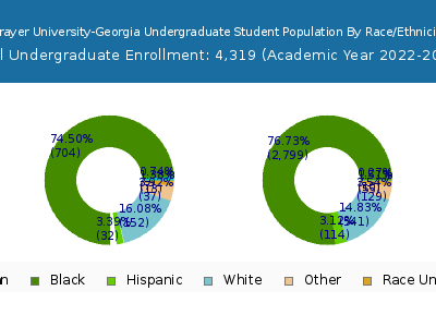 Strayer University-Georgia 2023 Undergraduate Enrollment by Gender and Race chart