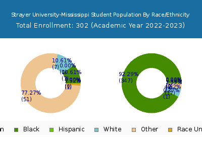 Strayer University-Mississippi 2023 Student Population by Gender and Race chart