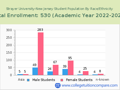 Strayer University-New Jersey 2023 Student Population by Gender and Race chart