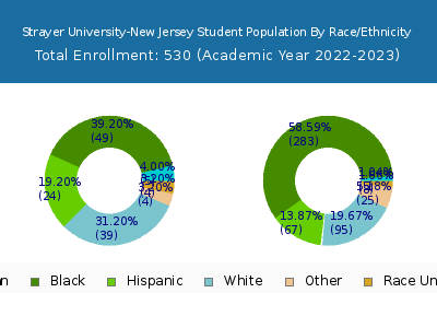 Strayer University-New Jersey 2023 Student Population by Gender and Race chart