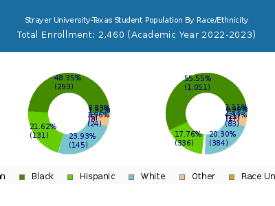 Strayer University-Texas 2023 Student Population by Gender and Race chart