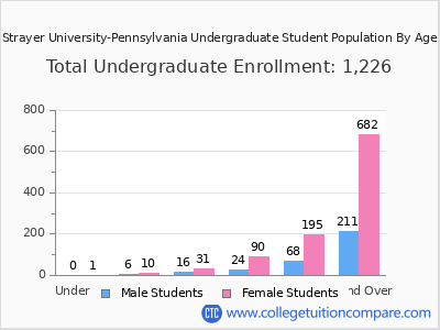 Strayer University-Pennsylvania 2024 Undergraduate Enrollment by Age chart
