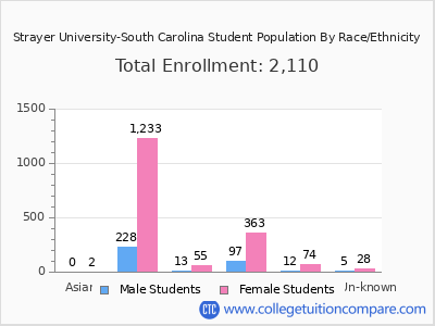 Strayer University-South Carolina 2025 Student Population by Gender and Race chart