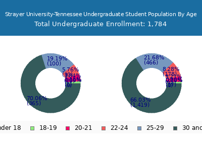 Strayer University-Tennessee 2024 Undergraduate Enrollment Age Diversity Pie chart
