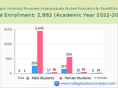 Strayer University-Tennessee 2023 Undergraduate Enrollment by Gender and Race chart