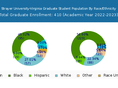 Strayer University-Virginia 2023 Graduate Enrollment by Gender and Race chart