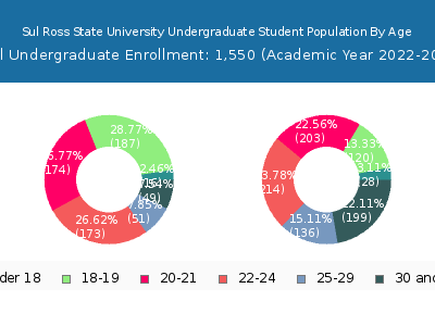 Sul Ross State University 2023 Undergraduate Enrollment Age Diversity Pie chart