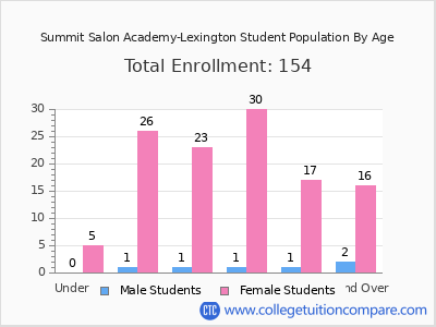 Summit Salon Academy-Lexington 2024 Student Population by Age chart