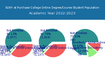 SUNY at Purchase College 2023 Online Student Population chart