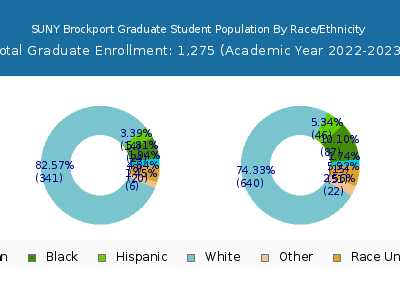 SUNY Brockport 2023 Graduate Enrollment by Gender and Race chart