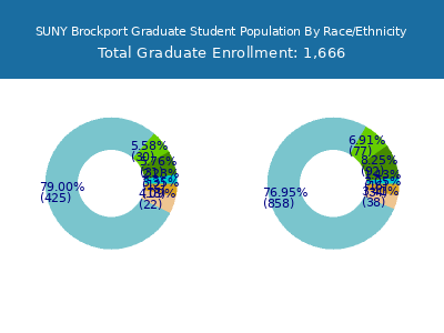 SUNY Brockport 2025 Graduate Enrollment by Gender and Race chart