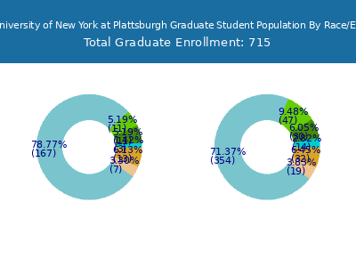 State University of New York at Plattsburgh 2025 Graduate Enrollment by Gender and Race chart