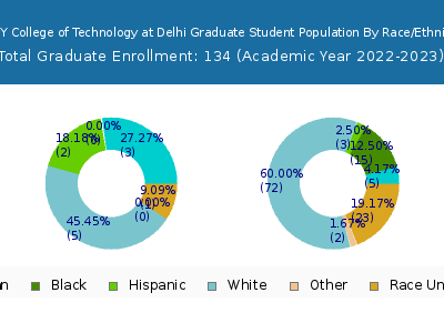 SUNY College of Technology at Delhi 2023 Graduate Enrollment by Gender and Race chart