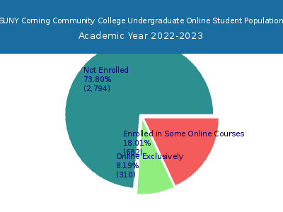 SUNY Corning Community College 2023 Online Student Population chart