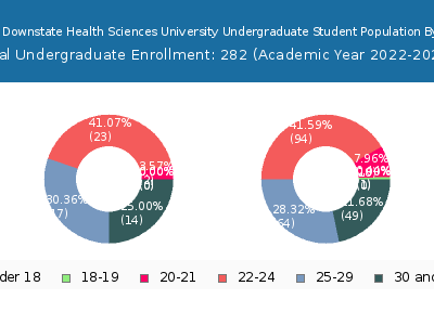 SUNY Downstate Health Sciences University 2023 Undergraduate Enrollment Age Diversity Pie chart