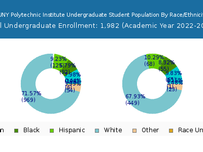 SUNY Polytechnic Institute 2023 Undergraduate Enrollment by Gender and Race chart