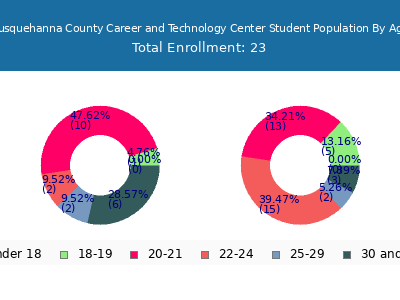 Susquehanna County Career and Technology Center 2024 Student Population Age Diversity Pie chart