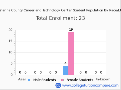 Susquehanna County Career and Technology Center 2025 Student Population by Gender and Race chart