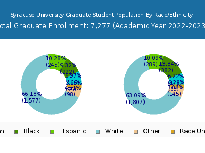 Syracuse University 2023 Graduate Enrollment by Gender and Race chart