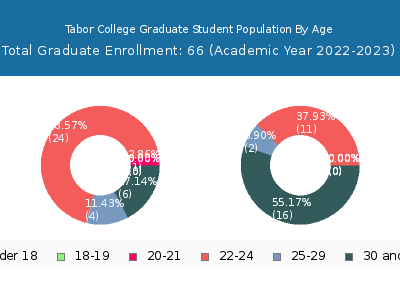 Tabor College 2023 Graduate Enrollment Age Diversity Pie chart