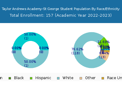 Taylor Andrews Academy-St George 2023 Student Population by Gender and Race chart