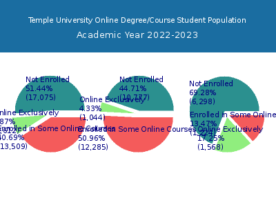 Temple University 2023 Online Student Population chart