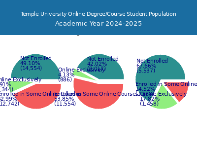 Temple University 2025 Online Student Population chart