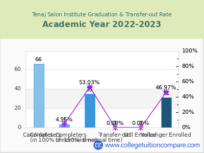 Tenaj Salon Institute 2023 Graduation Rate chart