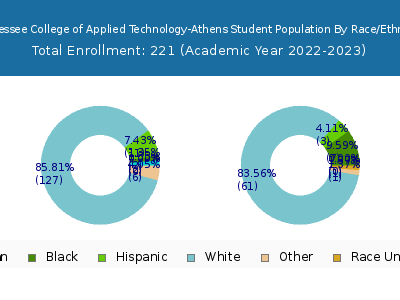 Tennessee College of Applied Technology-Athens 2023 Student Population by Gender and Race chart