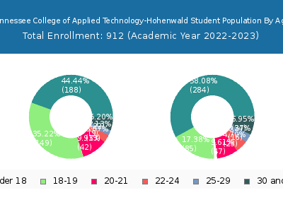 Tennessee College of Applied Technology-Hohenwald 2023 Student Population Age Diversity Pie chart