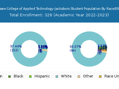 Tennessee College of Applied Technology-Jacksboro 2023 Student Population by Gender and Race chart