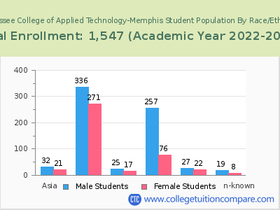 Tennessee College of Applied Technology-Memphis 2023 Student Population by Gender and Race chart