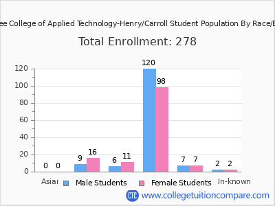 Tennessee College of Applied Technology-Henry/Carroll 2025 Student Population by Gender and Race chart