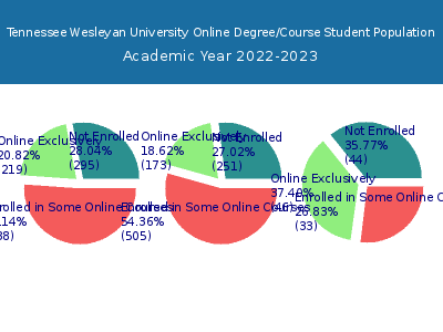 Tennessee Wesleyan University 2023 Online Student Population chart