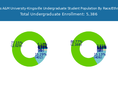 Texas A&M University-Kingsville 2025 Undergraduate Enrollment by Gender and Race chart