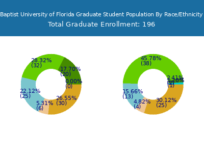 Baptist University of Florida 2025 Graduate Enrollment by Gender and Race chart