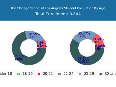 The Chicago School at Los Angeles 2024 Student Population Age Diversity Pie chart