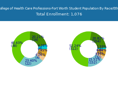 The College of Health Care Professions-Fort Worth 2025 Student Population by Gender and Race chart