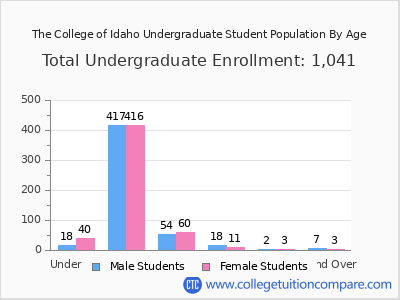 The College of Idaho 2024 Undergraduate Enrollment by Age chart