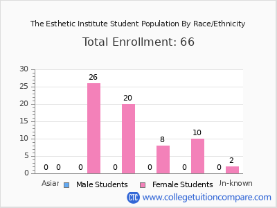 The Esthetic Institute 2025 Student Population by Gender and Race chart