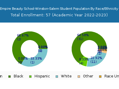 Empire Beauty School-Winston-Salem 2023 Student Population by Gender and Race chart